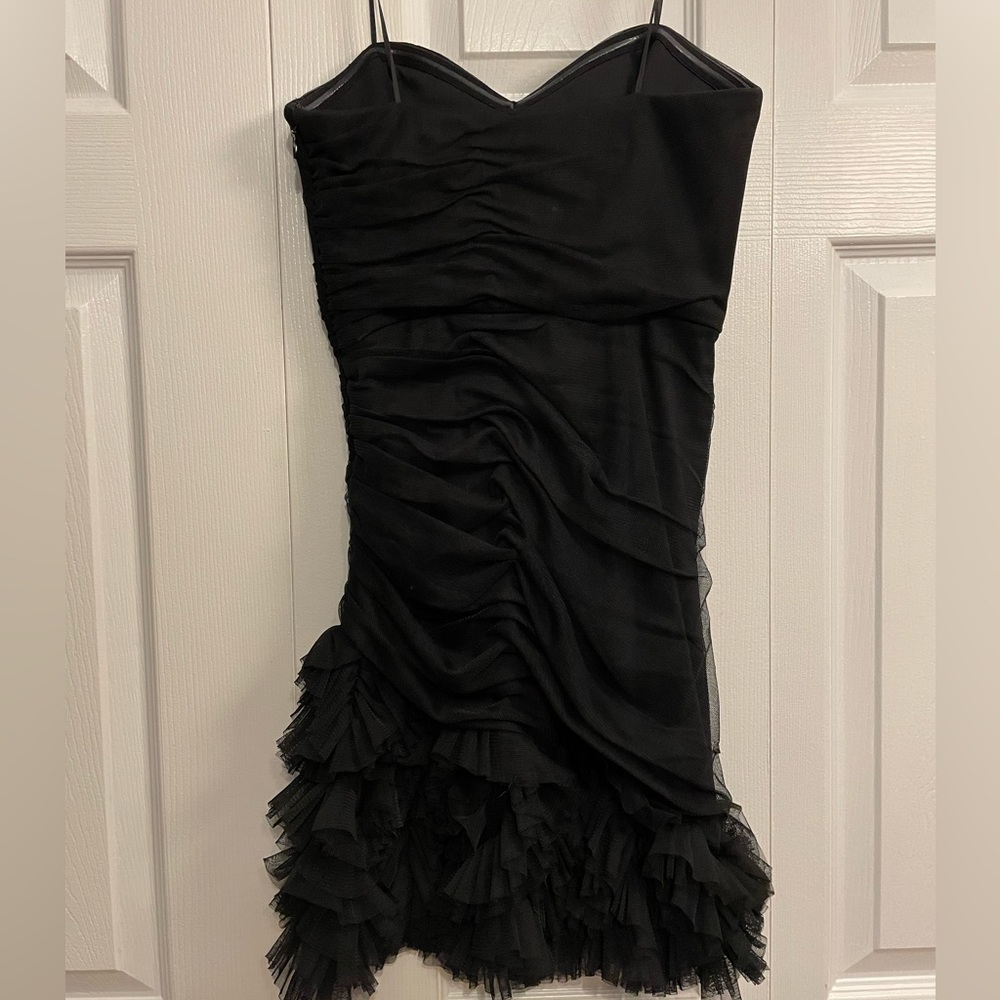 Max & Cleo Little Black Strapless Cocktail Dress Size 0 View 3